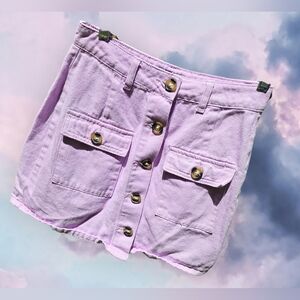 PrettyLittleThing Denim Lilac Mini Skirt Size 4